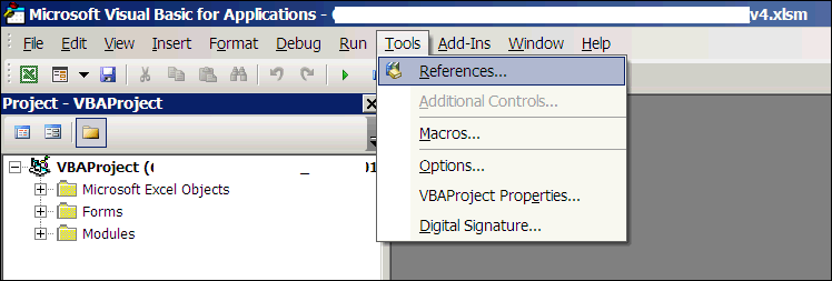 Exit All Add-ins to Recover VBA Project Password